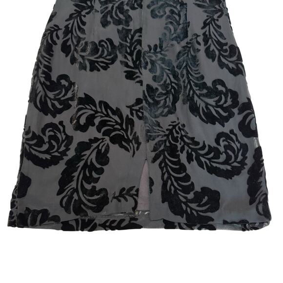 Vintage Hugo Buscati Collection Sleeveless Mini Dress Velvet Burnout Black 2P - Picture 6 of 9